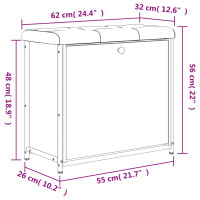 Produktbild för Skobänk med flip-låda brun ek 62x32x56 cm