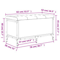 Produktbild för Förvaringsbänk svart 82x42x45 cm konstruerat trä