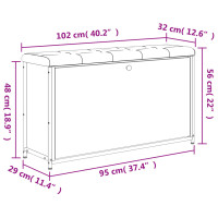 Miniatyr av produktbild för Skobänk med flip-låda grå sonoma 102x32x56 cm