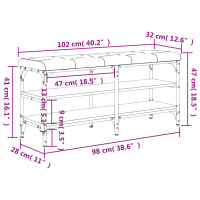 Produktbild för Skobänk brun ek 102x32x47 cm konstruerat trä