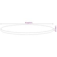 Produktbild för Bordsskiva Ø70x2,5 cm rund massivt akaciaträ