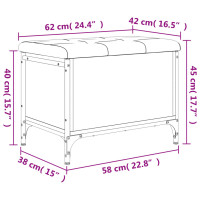 Produktbild för Förvaringsbänk brun ek 62x42x45 cm konstruerat trä