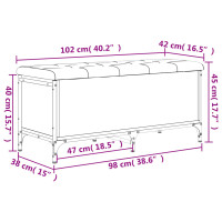 Produktbild för Förvaringsbänk sonoma-ek 102x42x45 cm konstruerat trä