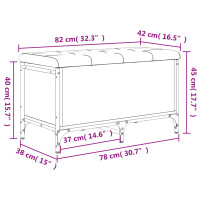 Produktbild för Förvaringsbänk brun ek 82x42x45 cm konstruerat trä