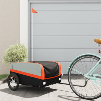 Produktbild för Cykelvagn svart och orange 45 kg järn