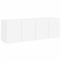 Produktbild för Väggmonterad tv-bänk 2 st vit 60x30x41 cm