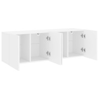 Produktbild för Väggmonterad tv-bänk 2 st vit 60x30x41 cm