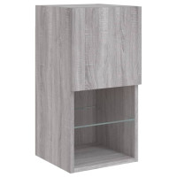 Produktbild för TV-bänk med LED-belysning 2 st grå sonoma 30,5x30x60 cm