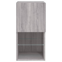 Produktbild för TV-bänk med LED-belysning 2 st grå sonoma 30,5x30x60 cm