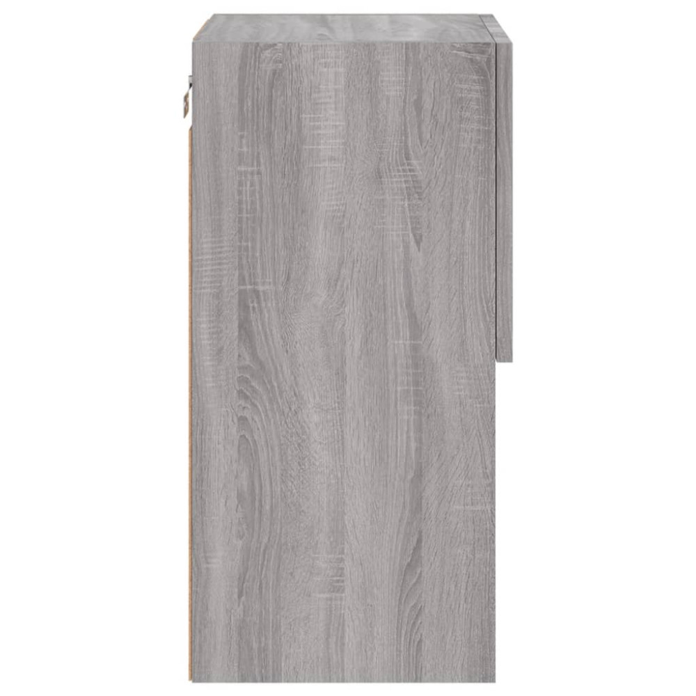 Produktbild för TV-bänk med LED-belysning 2 st grå sonoma 30,5x30x60 cm