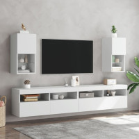 Produktbild för Tv-bänk med LED 2 st vit 30,5x30x60 cm