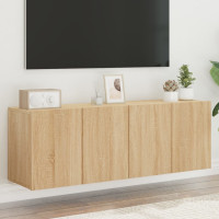 Produktbild för Väggmonterad tv-bänk 2 st sonoma-ek 60x30x41 cm