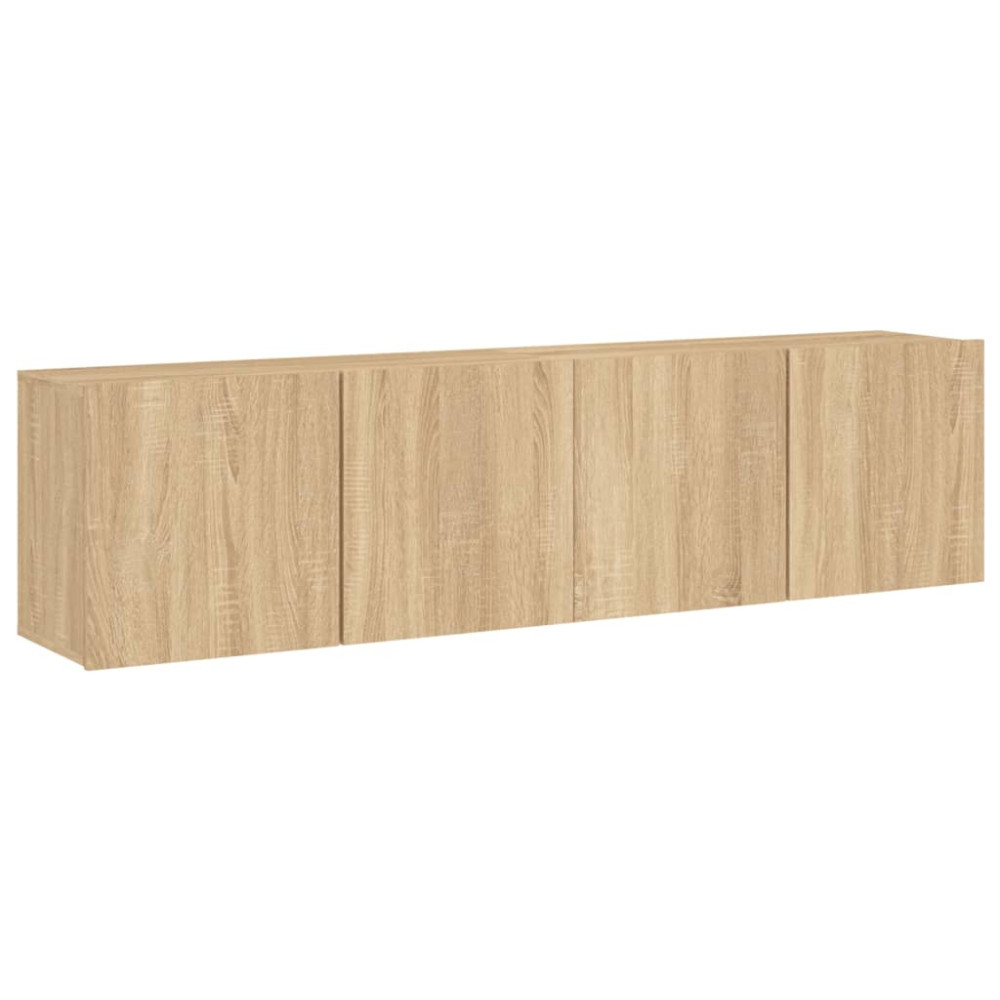 Produktbild för Väggmonterad tv-bänk 2 st sonoma-ek 80x30x41 cm