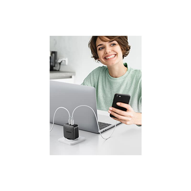 Produktbild för Ugreen 70867 mobilladdare Universal Svart AC Snabb laddning inomhus