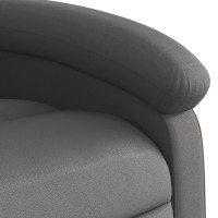 Produktbild för Massagefåtölj grå äkta läder