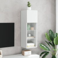 Miniatyr av produktbild för Tv-skåp med LED vit 30,5x30x90 cm