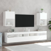 Produktbild för Tv-skåp med LED vit 40,5x30x60 cm