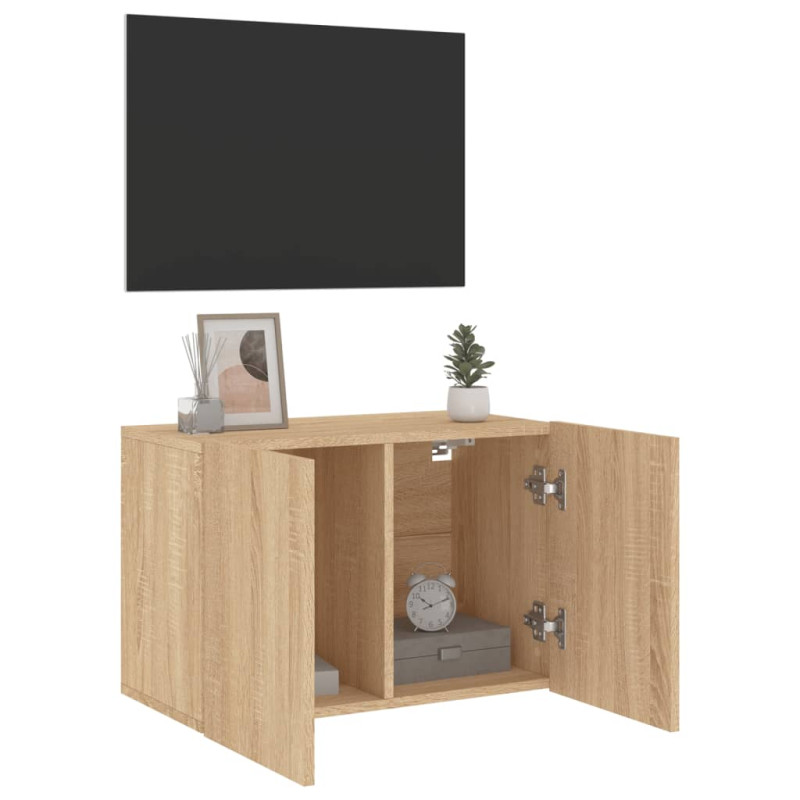 Produktbild för Väggmonterad tv-bänk sonoma-ek 60x30x41 cm