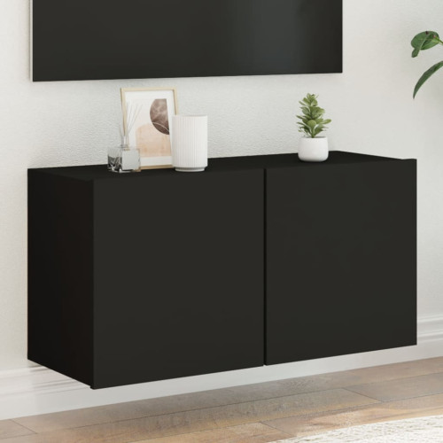 vidaXL Väggmonterad tv-bänk svart 80x30x41 cm