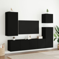 Miniatyr av produktbild för Väggmonterad tv-bänk svart 80x30x41 cm