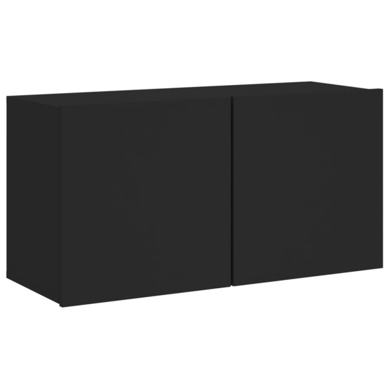 Produktbild för Väggmonterad tv-bänk svart 80x30x41 cm