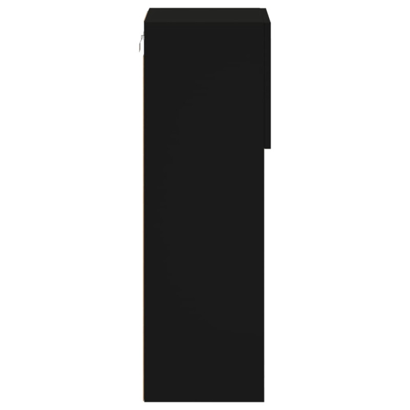 Produktbild för Tv-skåp med LED-belysning svart 30,5x30x90 cm