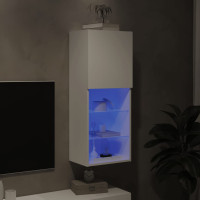 Miniatyr av produktbild för Tv-bänk med LED-belysning vit 40,5x30x102 cm