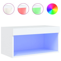 Produktbild för TV-bänk med LED-belysning vit 60x30x30 cm