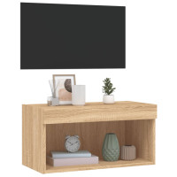 Produktbild för TV-bänk med LED-belysning sonoma-ek 60x30x30 cm