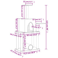 Produktbild för Klösträd med sisalpelare mörkgrå 122 cm