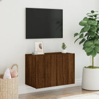 Produktbild för Väggmonterad tv-bänk brun ek 60x30x41 cm