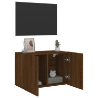 Produktbild för Väggmonterad tv-bänk brun ek 60x30x41 cm