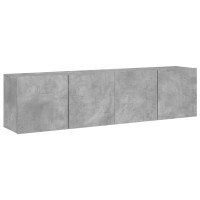 Produktbild för Väggmonterad tv-bänk 2 st betonggrå 80x30x41 cm