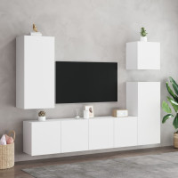Miniatyr av produktbild för Väggmonterad tv-bänk vit 80x30x41 cm