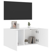 Miniatyr av produktbild för Väggmonterad tv-bänk vit 80x30x41 cm