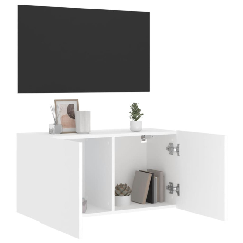Produktbild för Väggmonterad tv-bänk vit 80x30x41 cm
