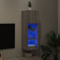 Produktbild för TV-bänk med LED-belysning grå sonoma 30,5x30x90 cm