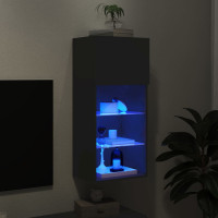 Produktbild för Tv-bänk med LED-belysning svart 40,5x30x90 cm