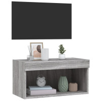 Produktbild för Tv-bänk med LED-belysning grå sonoma 60x30x30 cm