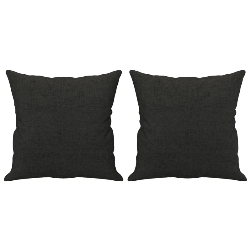 Produktbild för 3-sits soffa med prydnadskuddar svart 180 cm tyg