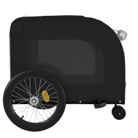 Miniatyr av produktbild för Cykelvagn för djur svart och grå oxfordtyg och järn