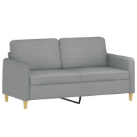 Miniatyr av produktbild för 2-sits soffa med prydnadskuddar ljusgrå 140 cm tyg