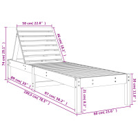 Produktbild för Solsäng honungsbrun 199,5x60x74 cm massiv furu