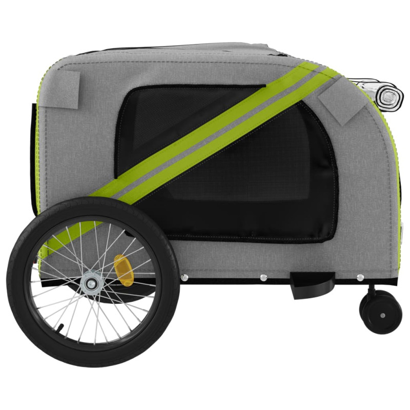 Produktbild för Cykelvagn för djur grön och grå oxfordtyg och järn