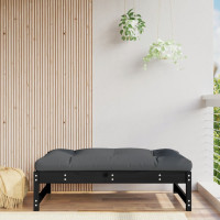 Produktbild för Fotpall för trädgården svart 120x80 cm massiv furu