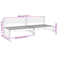 Produktbild för Mittensoffor 2 st svart 120x80 cm massiv furu