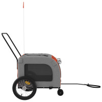 Produktbild för Cykelvagn för djur orange och grå oxfordtyg och järn