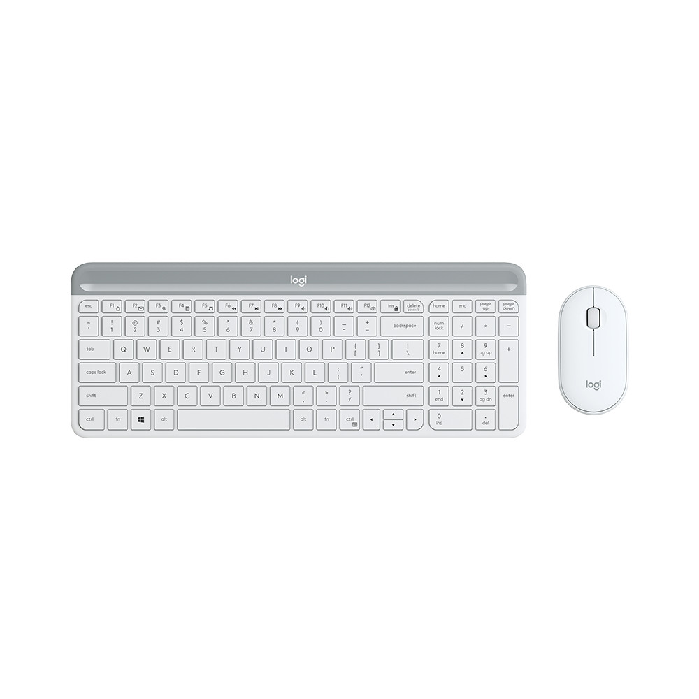 Produktbild för Logitech MK470 tangentbord Mus inkluderad RF Trådlös QWERTY Nordic Vit