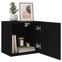 Produktbild för Väggmonterad tv-bänk svart 40,5x30x40 cm konstruerat trä