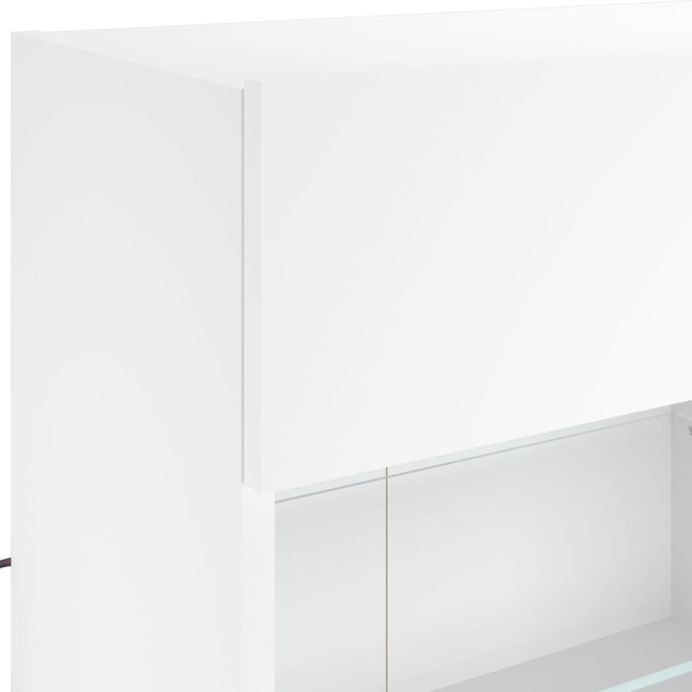 Produktbild för Väggmonterad tv-bänk LED vit 98,5x30x60,5 cm